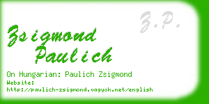 zsigmond paulich business card